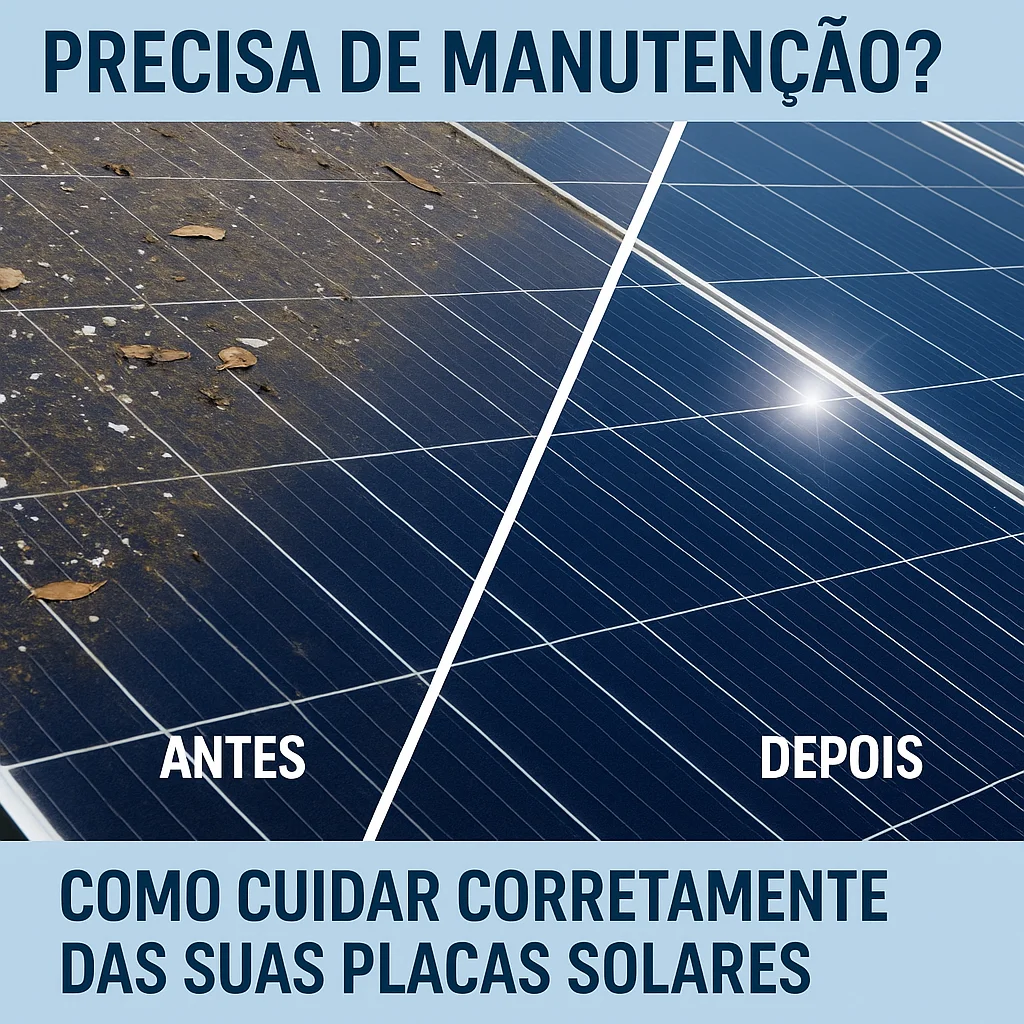 Paineis solares limpos e sujos